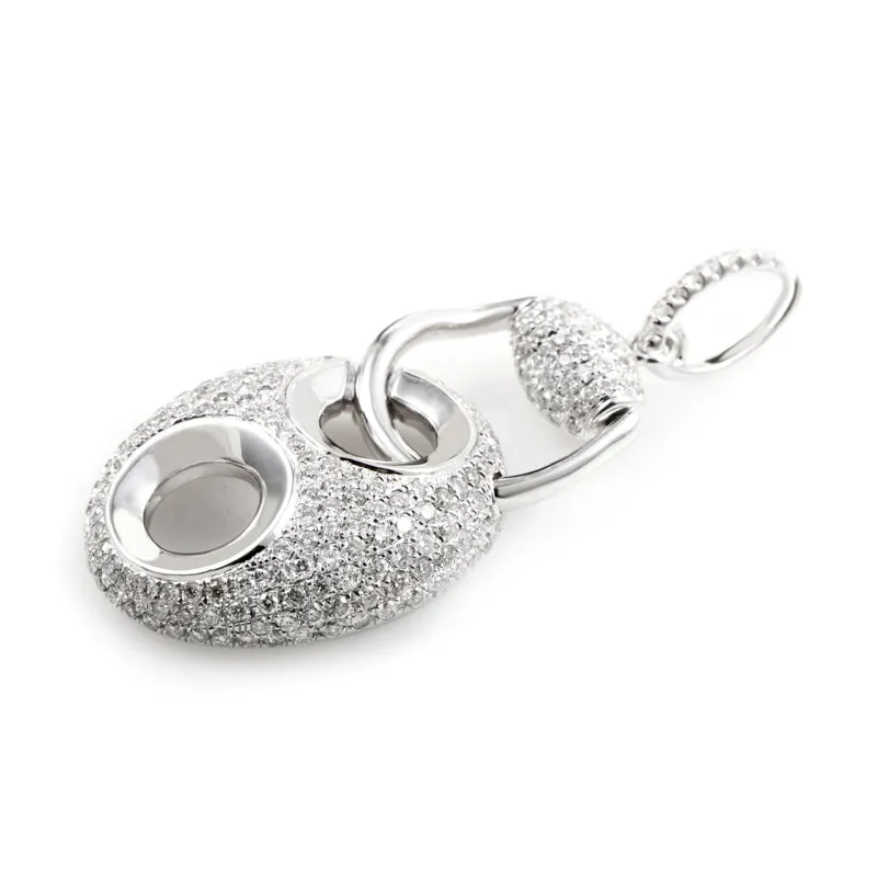 18K White Gold Diamond Pave Enhancer Pendant PA184821RBZ