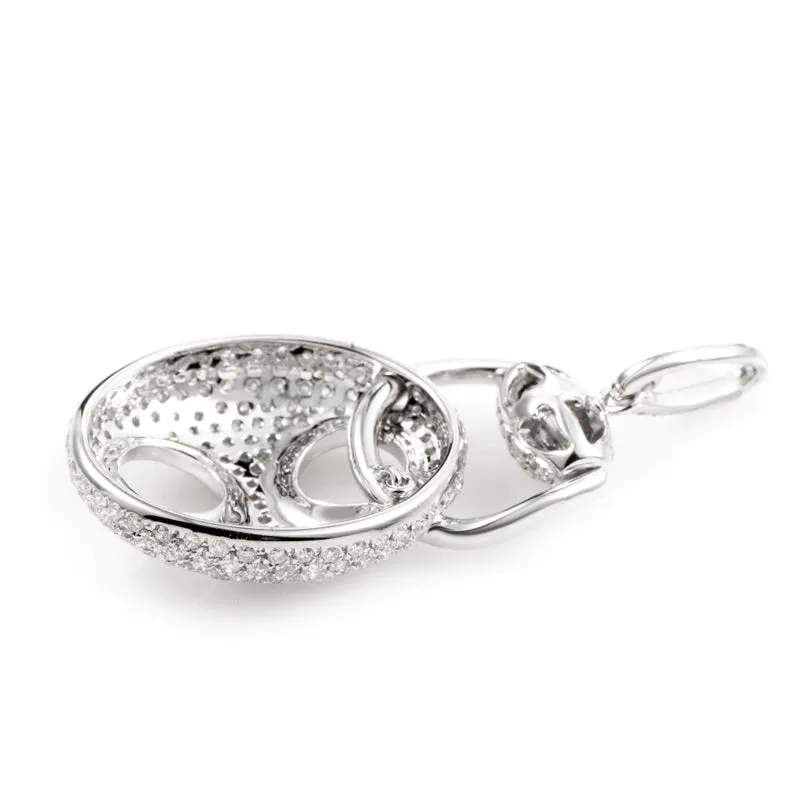 18K White Gold Diamond Pave Enhancer Pendant PA184821RBZ