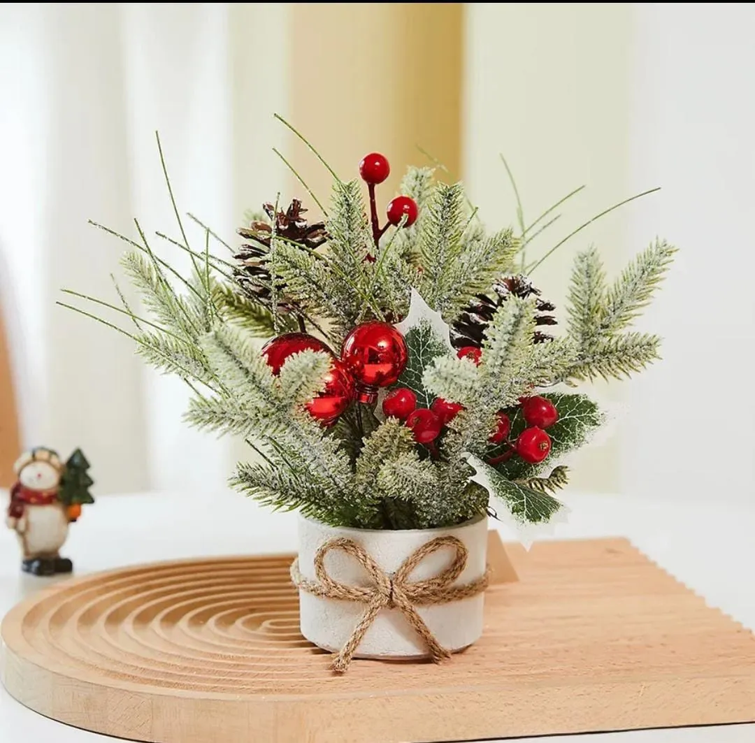 1Pcs Tabletop Exquisite Mini  Christmas Tree Stump