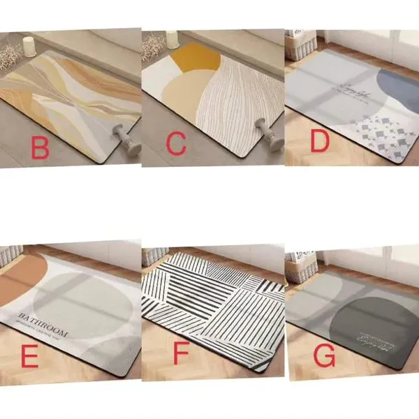 2pcs Exquisite Rubber Bottom Kitchen Mats