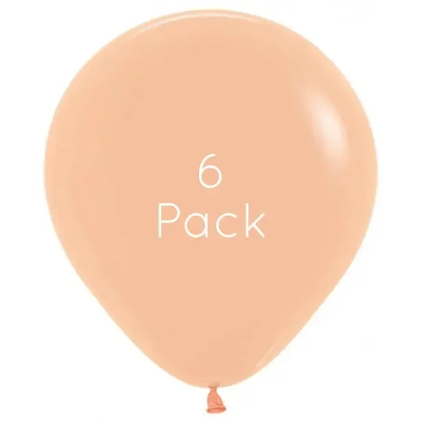 45cm Peach Blush Giant Balloons - 6 Pkt