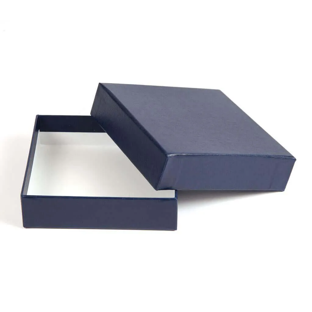 76 x 76 x 27mm Quality Gift Box - Textured Blue - Pack of 6