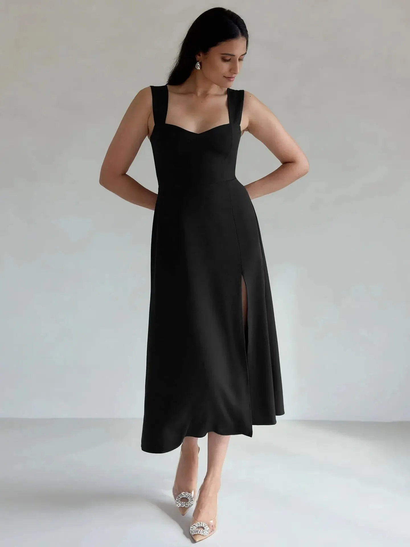 A line midi dress