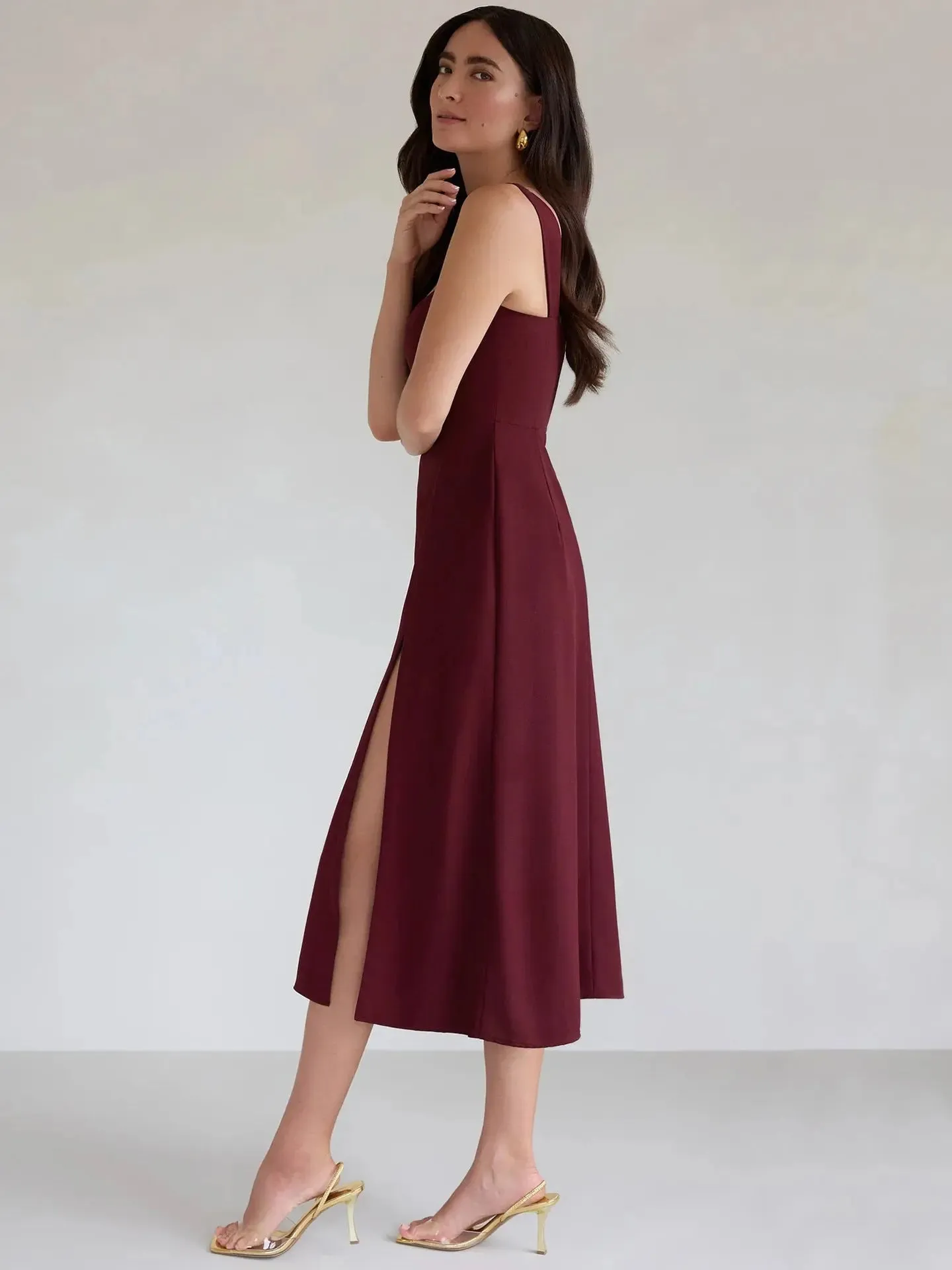 A line midi dress
