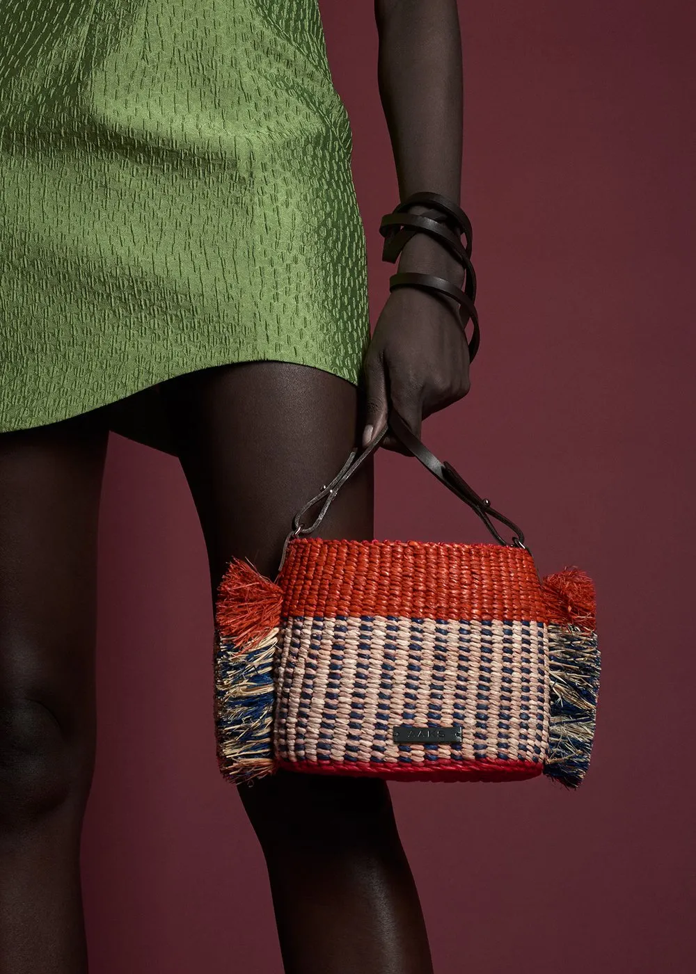AAKS Hana Mini Tan bag with side fringe detailing