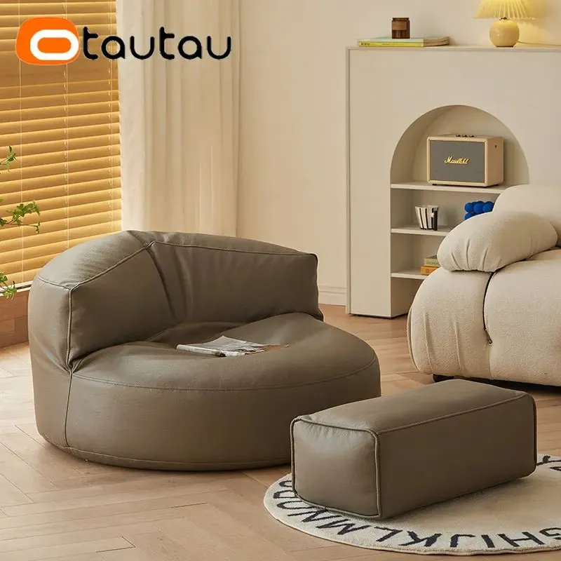 Adult Bean Bag Chair with Ottoman & Footrest