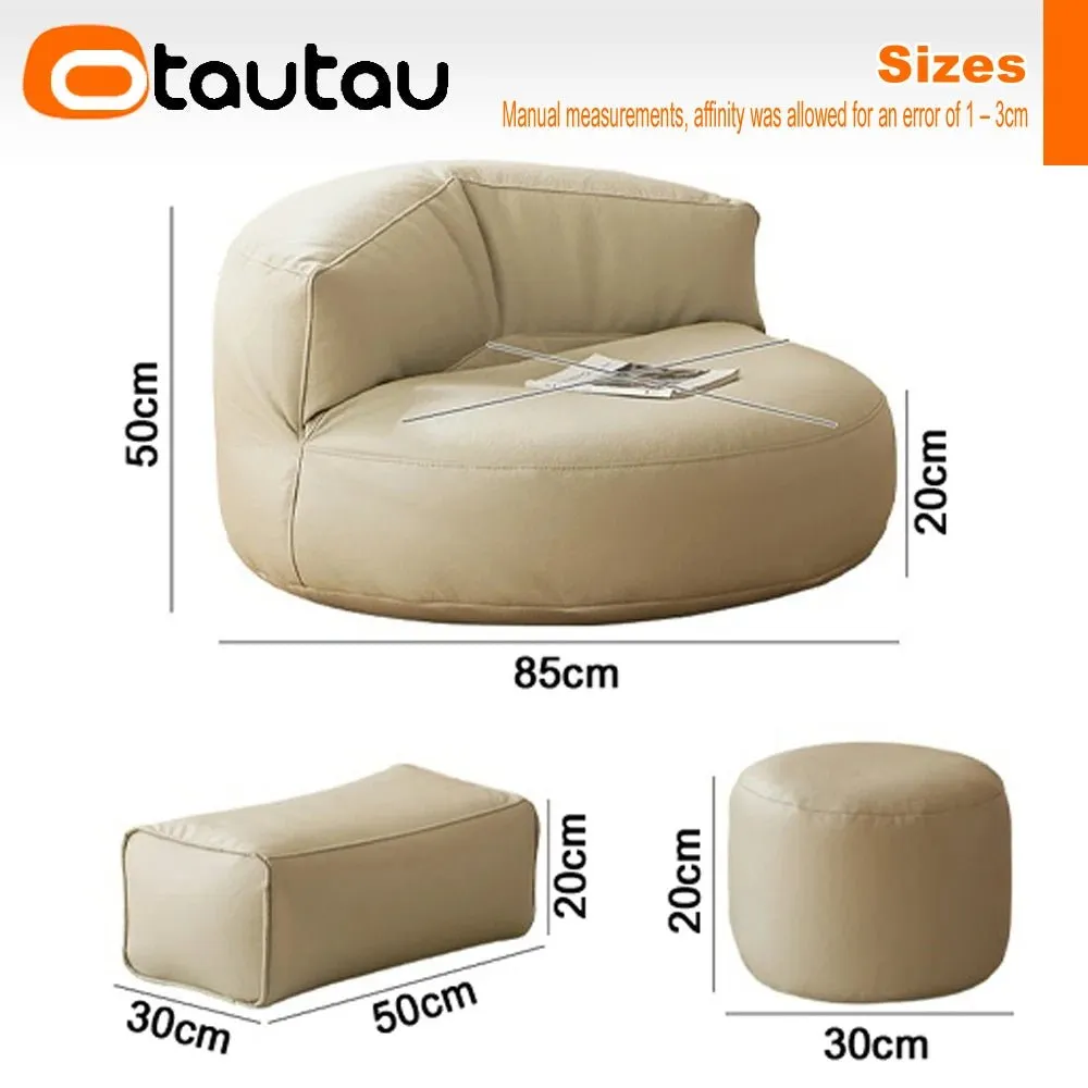 Adult Bean Bag Chair with Ottoman & Footrest