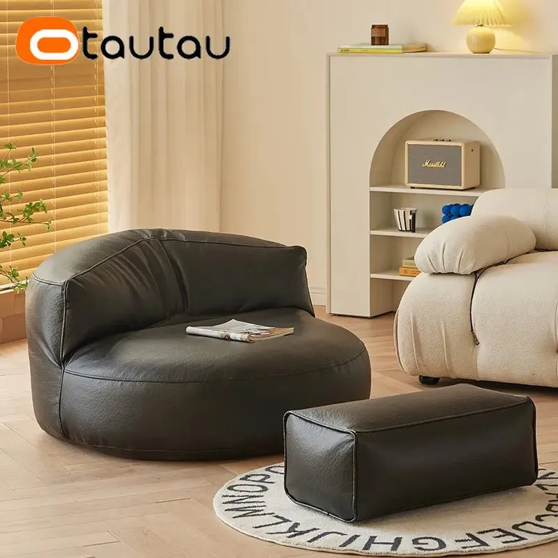 Adult Bean Bag Chair with Ottoman & Footrest