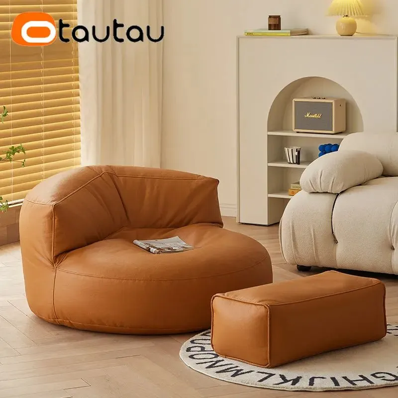 Adult Bean Bag Chair with Ottoman & Footrest