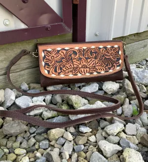 American Darling Brown Tooled Small Clutch Purse ADBGM102W