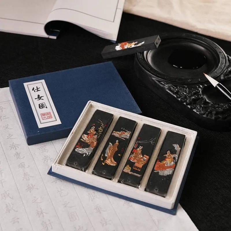 Anhui Hu Kaiwen Four Treasures of the study boxed ink sticks 4 pieces in a box NP-090035
