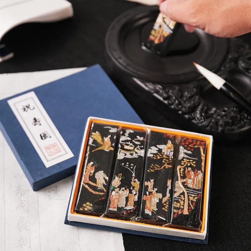 Anhui Hu Kaiwen Four Treasures of the study boxed ink sticks 4 pieces in a box NP-090035