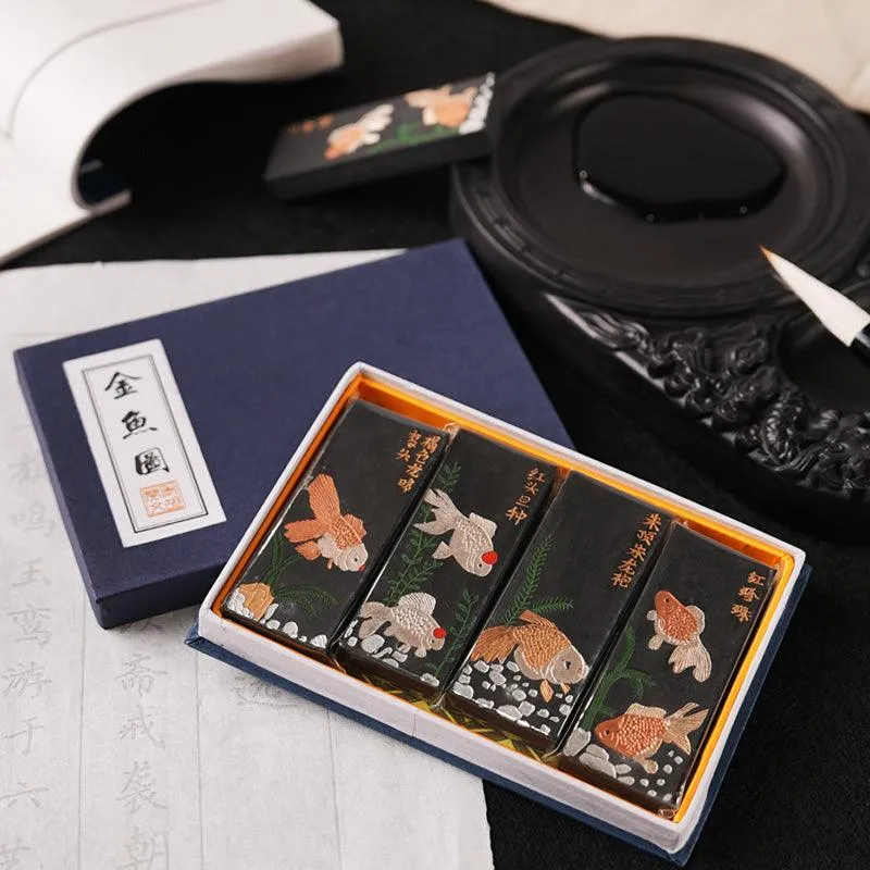 Anhui Hu Kaiwen Four Treasures of the study boxed ink sticks 4 pieces in a box NP-090035