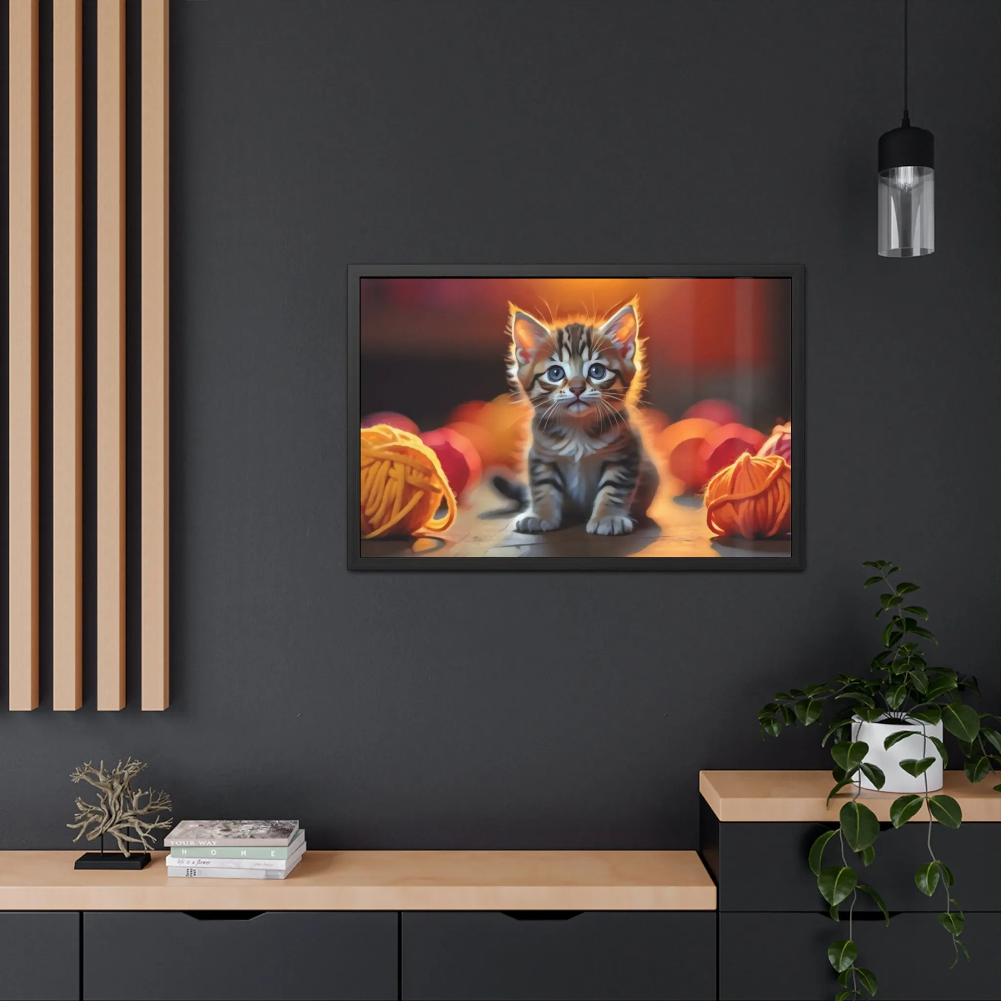 Artistic Framed Poster - Kitten Artwork Poster