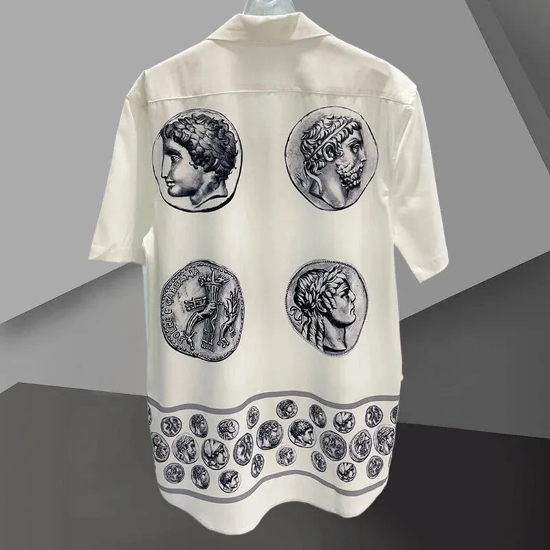 Artistic Portrait Print Short Sleeve Shirt