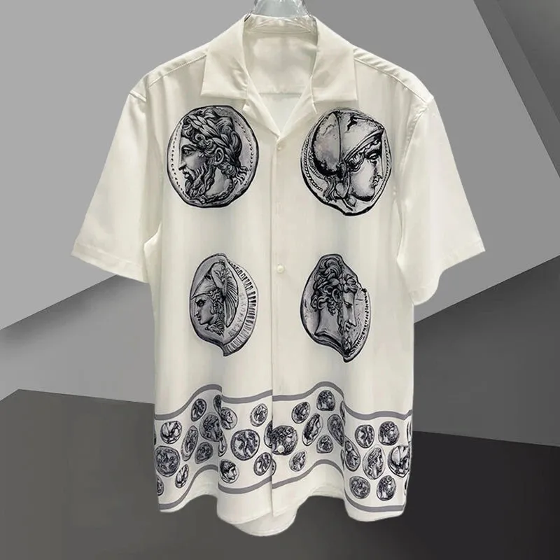 Artistic Portrait Print Short Sleeve Shirt
