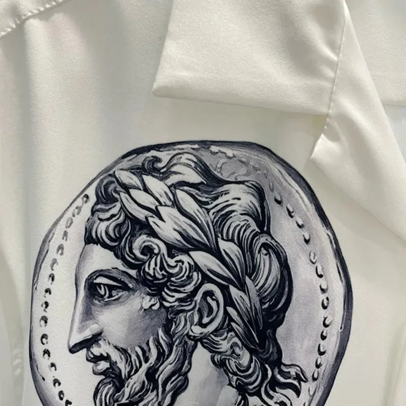 Artistic Portrait Print Short Sleeve Shirt