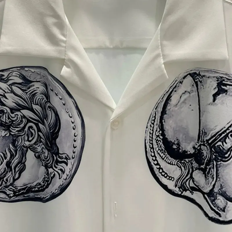 Artistic Portrait Print Short Sleeve Shirt