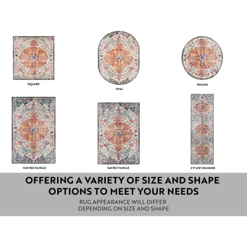 Artistic Weavers Odelia Vintage Bohemian Area Rug,5'3" x 7'3",Orange/Navy
