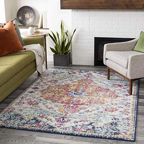 Artistic Weavers Odelia Vintage Bohemian Area Rug,5'3" x 7'3",Orange/Navy