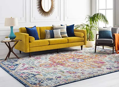 Artistic Weavers Odelia Vintage Bohemian Area Rug,5'3" x 7'3",Orange/Navy
