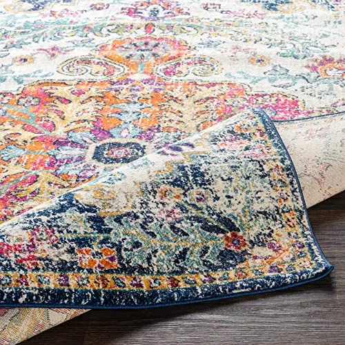 Artistic Weavers Odelia Vintage Bohemian Area Rug,5'3" x 7'3",Orange/Navy