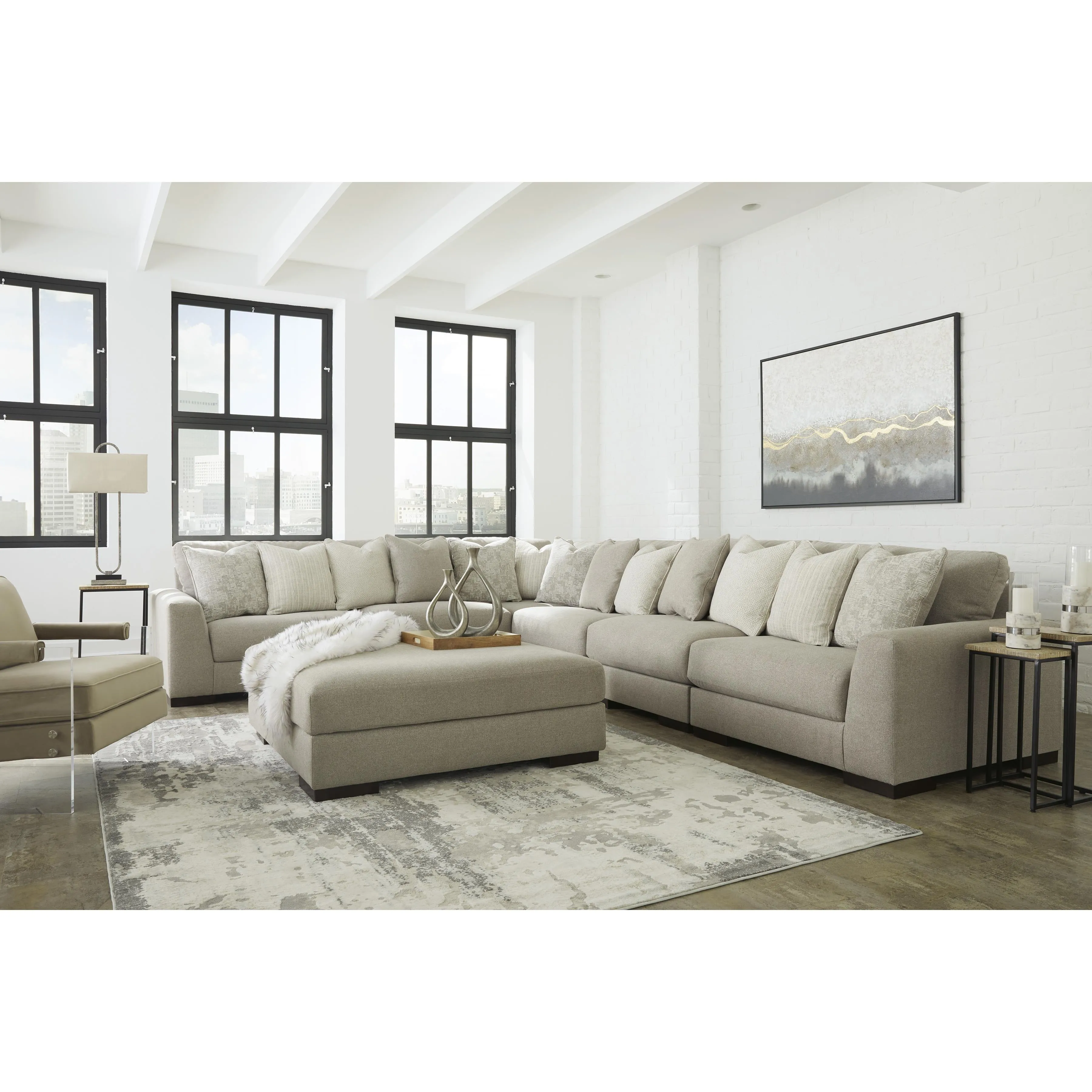 Ashley Lyndeboro Fabric Ottoman 1020108