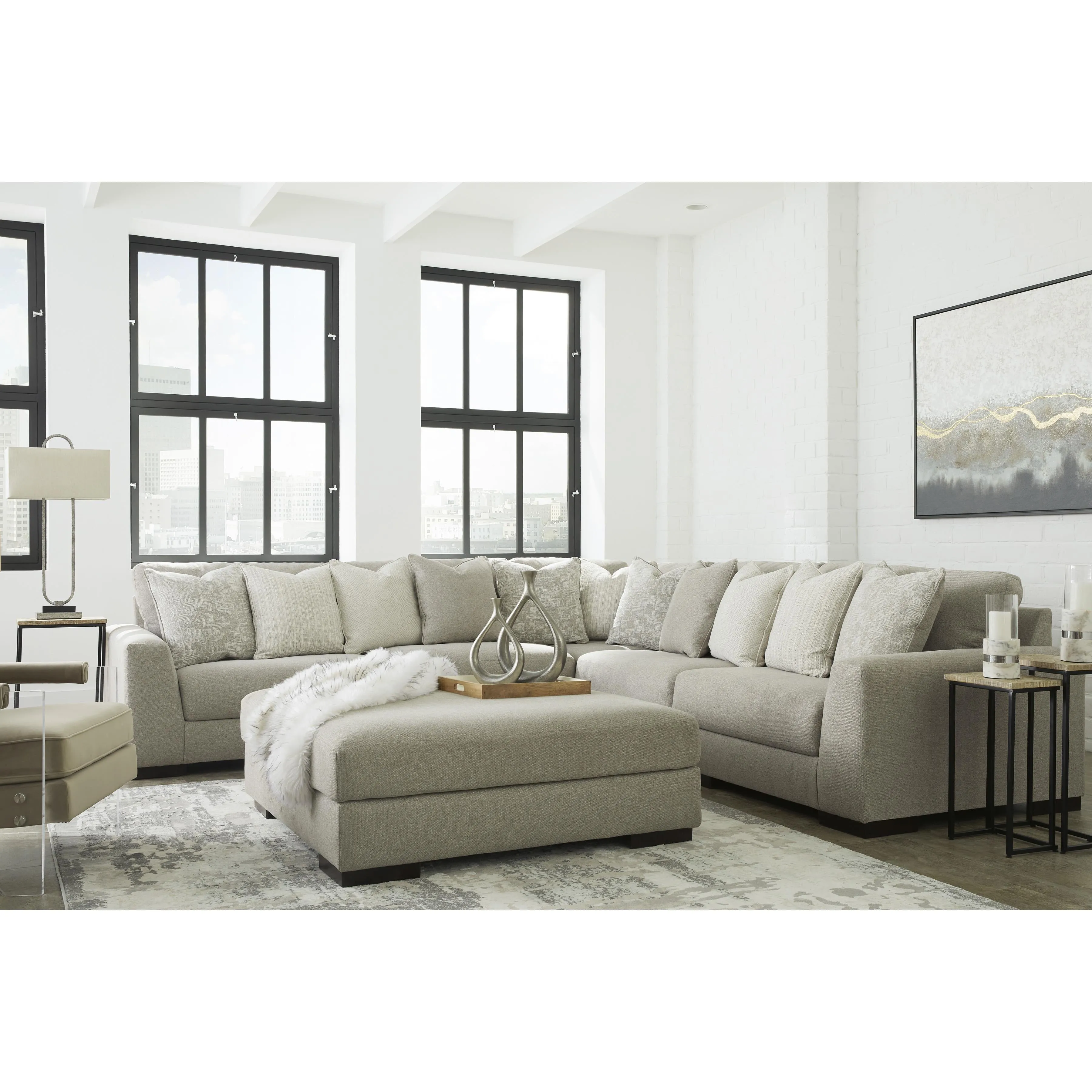 Ashley Lyndeboro Fabric Ottoman 1020108