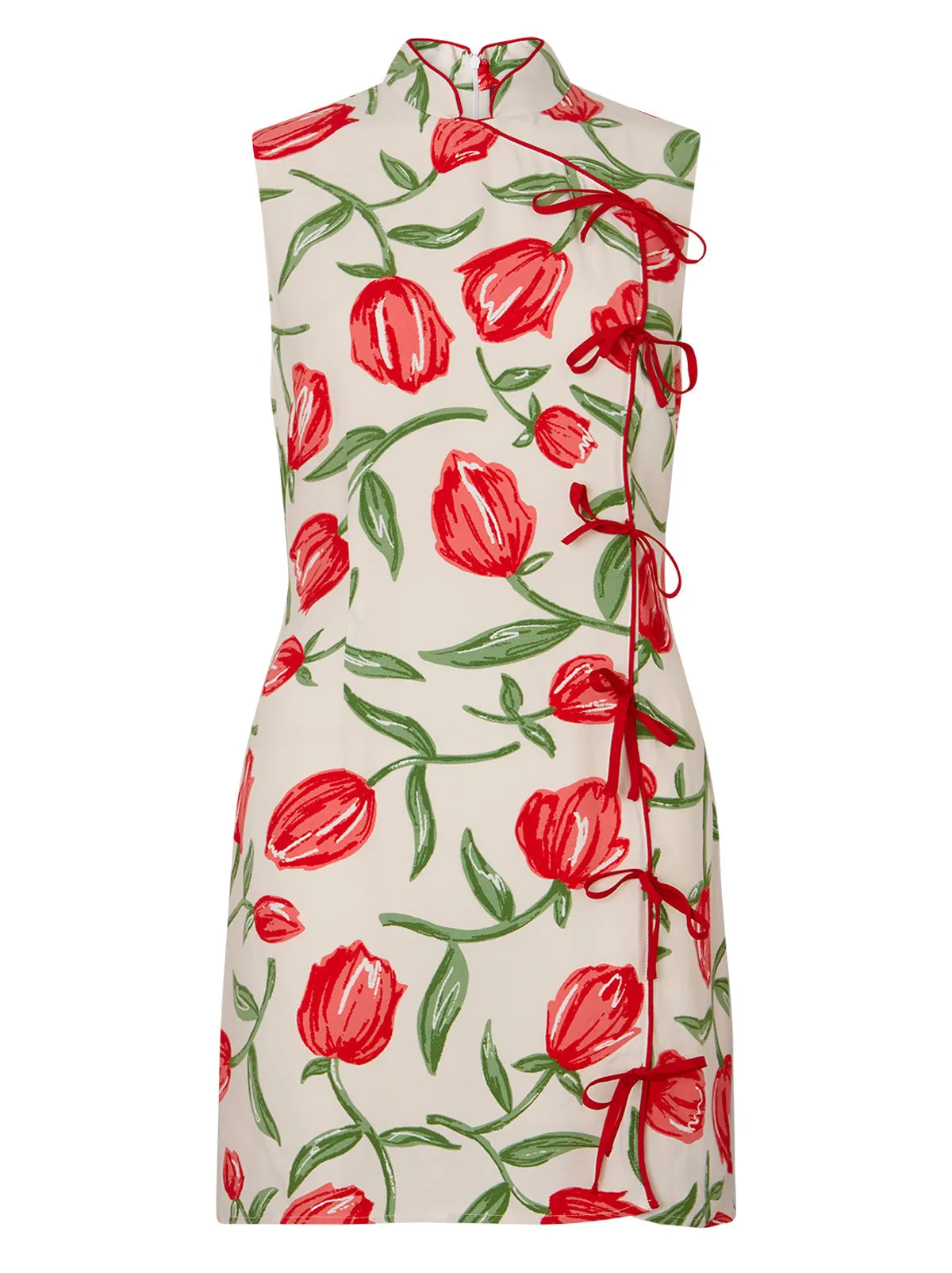 Aubrey Ivory Tulip Print Mini Dress