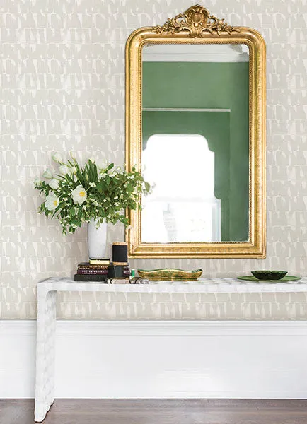 Bancroft Dove Artistic Stripe Wallpaper