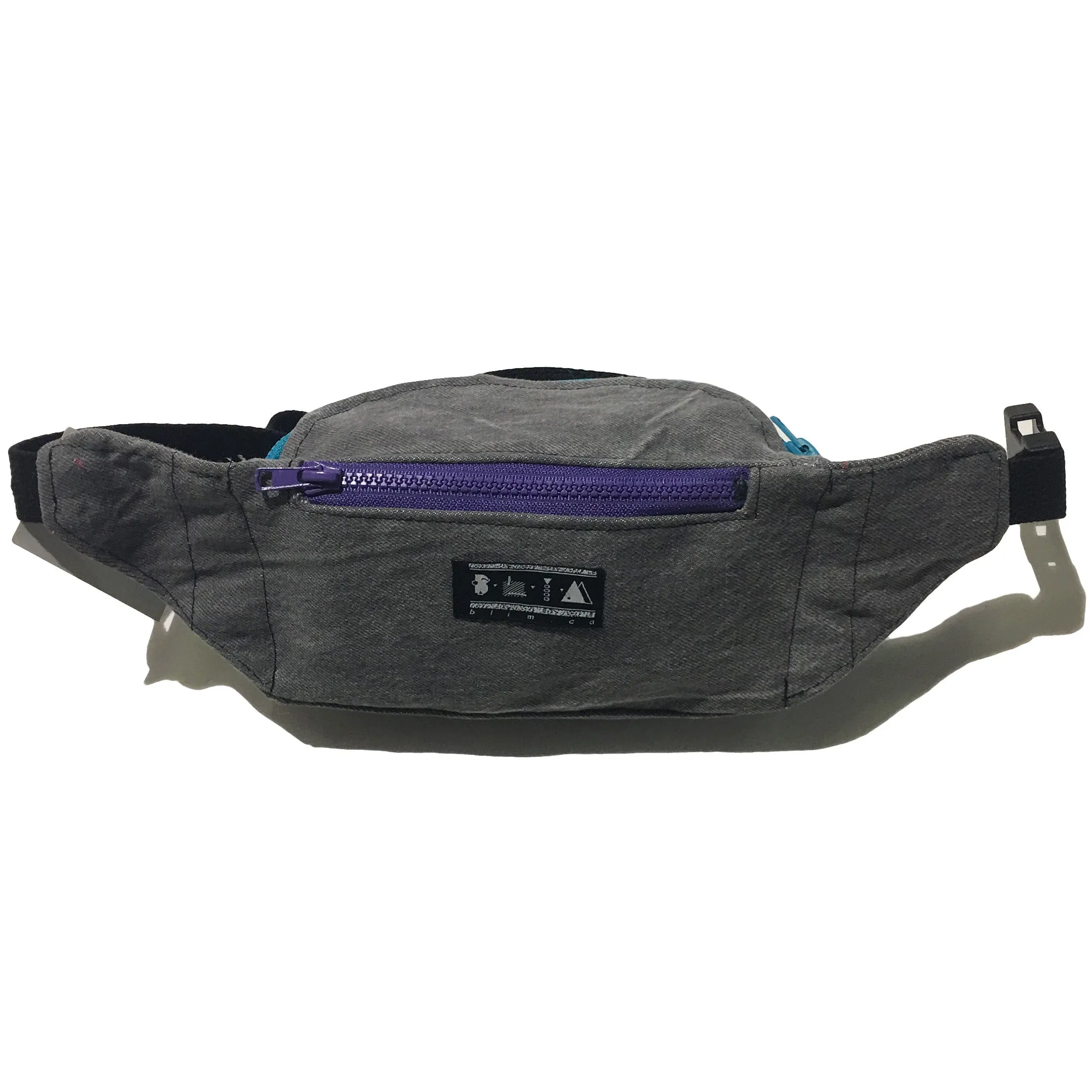 Black Acid Denim Fanny Pack