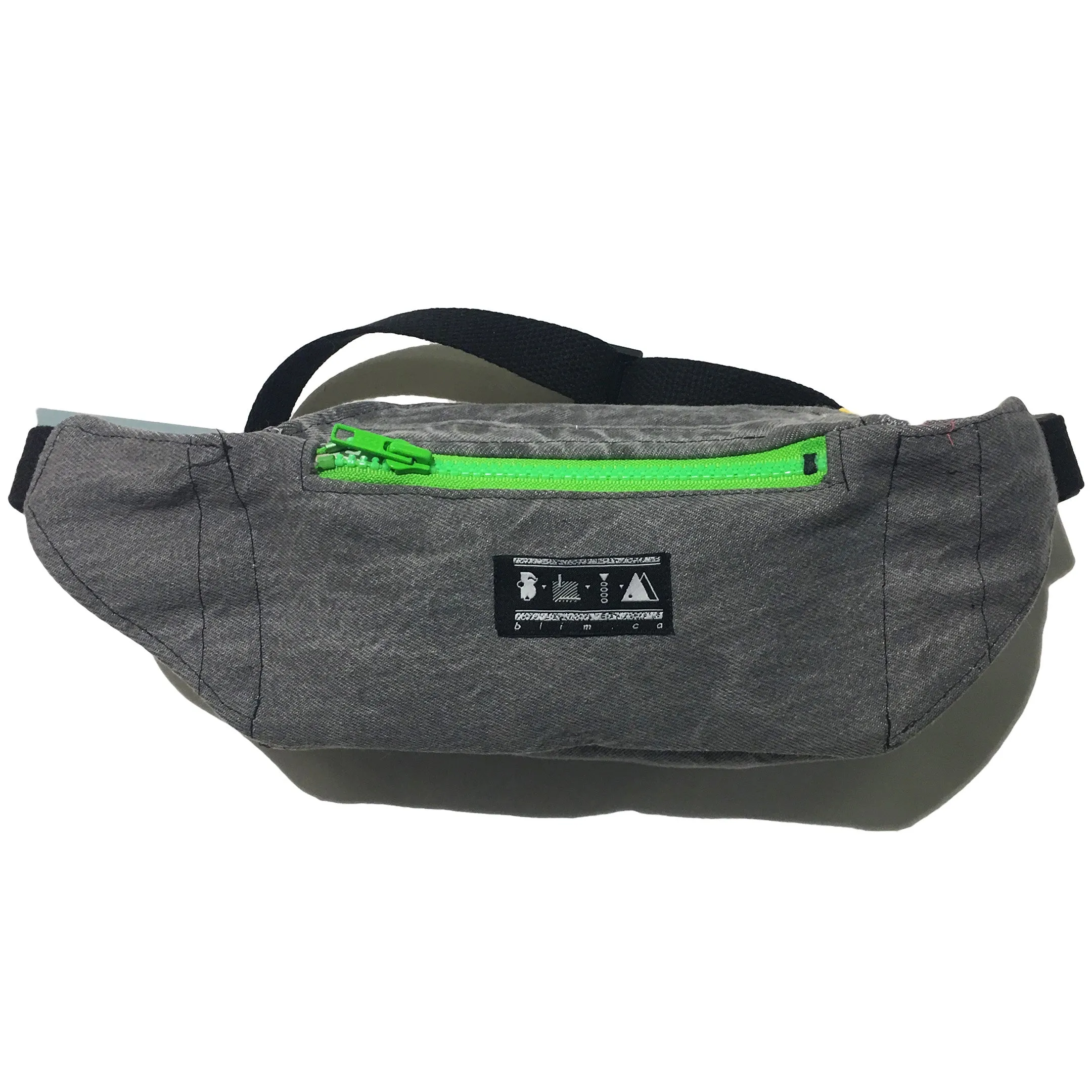 Black Acid Denim Fanny Pack