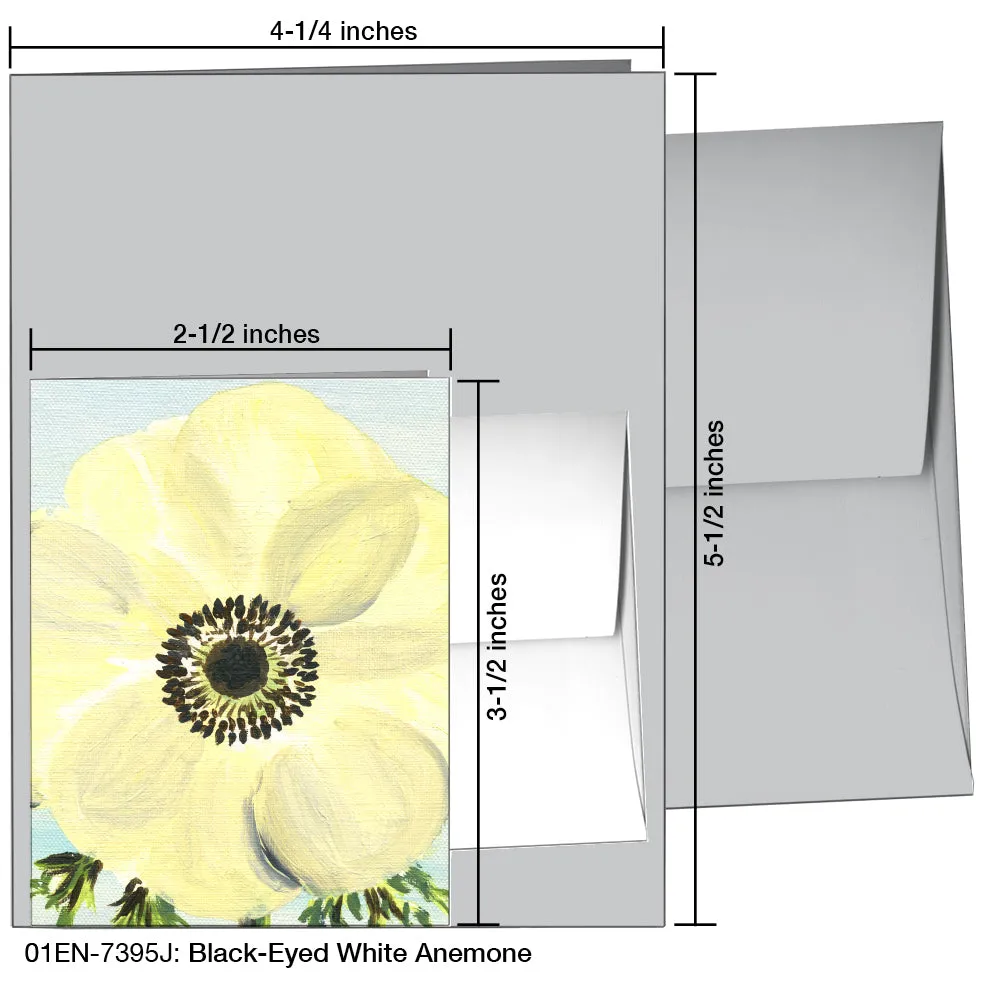 Black-Eyed White Anemone, Greeting Card (7395J)