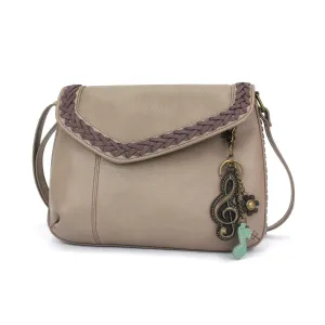 Bohemian Crossbody Bag with Treble Clef Charm