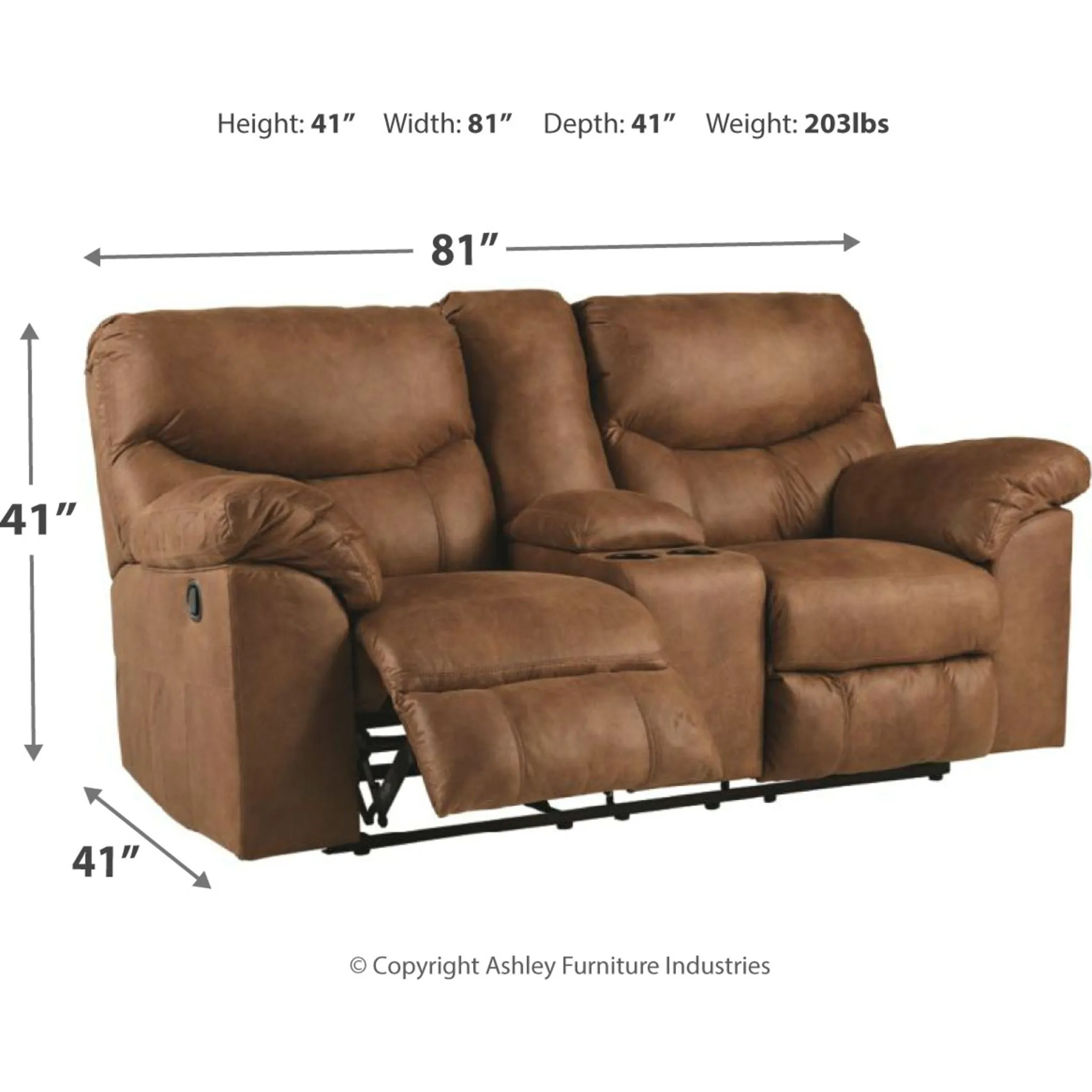 Boxberg Reclining Loveseat with Console