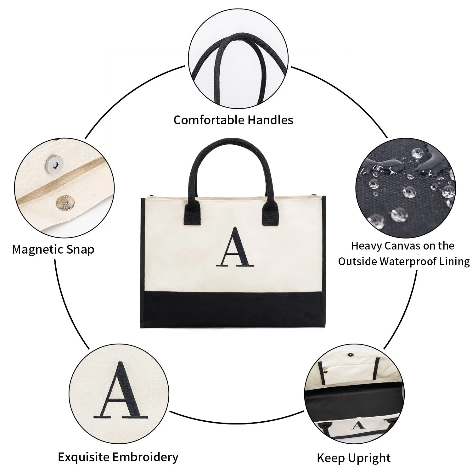 Bride Embroidery Canvas Tote Bag (A-N) – Bridal Shower Gift