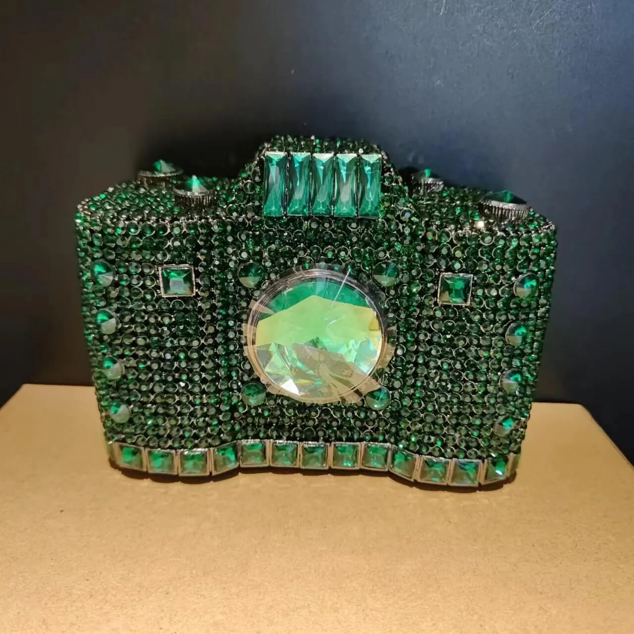Camera Shape Rhinestone Clutch