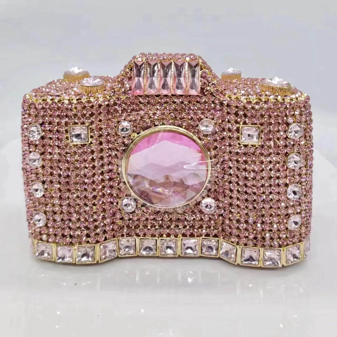 Camera Shape Rhinestone Clutch