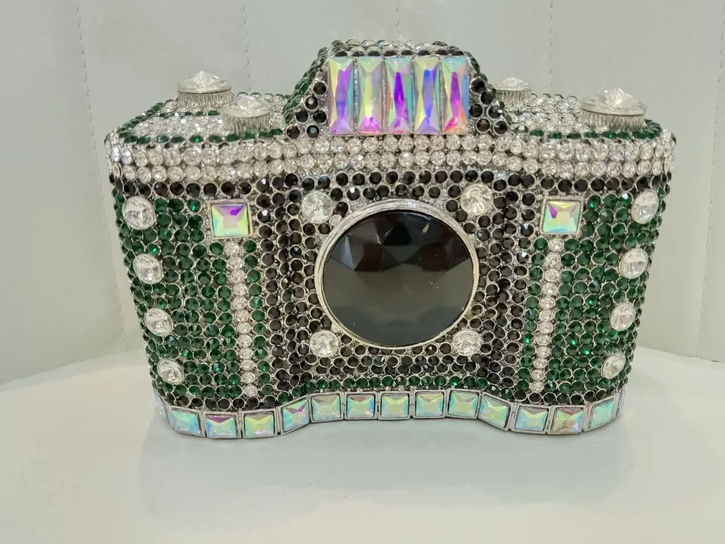 Camera Shape Rhinestone Clutch