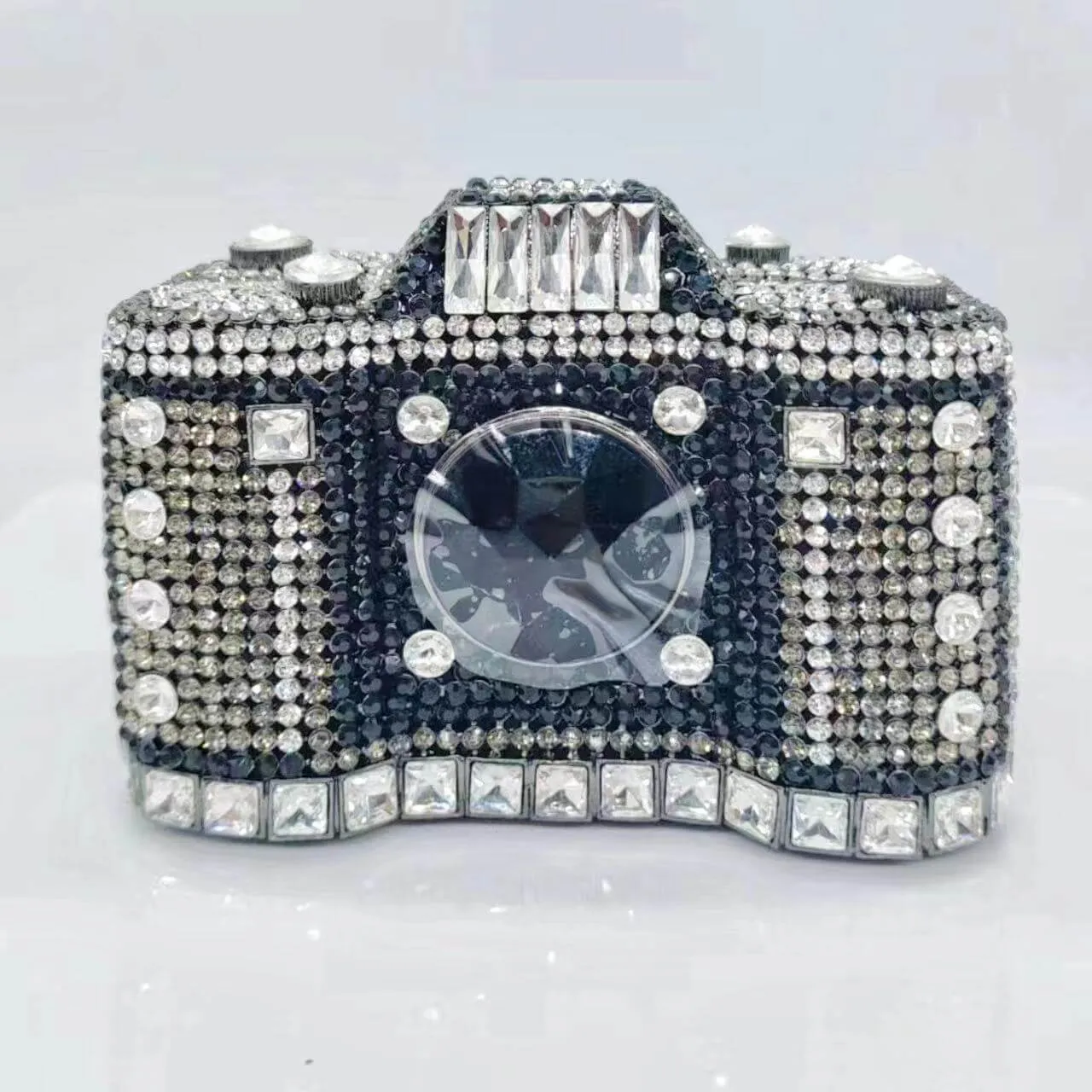 Camera Shape Rhinestone Clutch