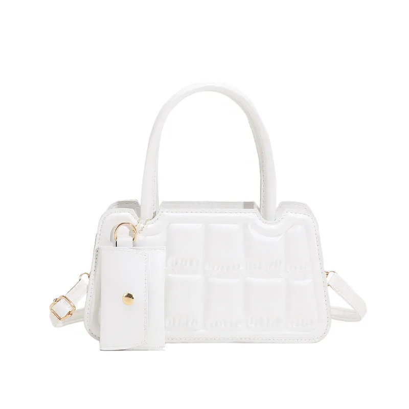 Candy Color Shoulder Bag With Small Wallet - 2 Piece Matching Set.