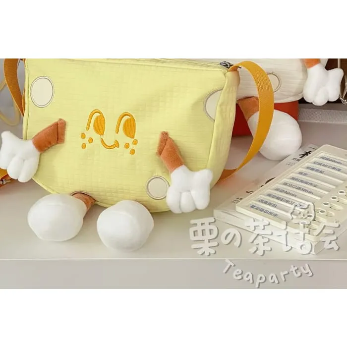 Cartoon Embroidered Crossbody Bag / Bag Charm / Coin Purse / Set