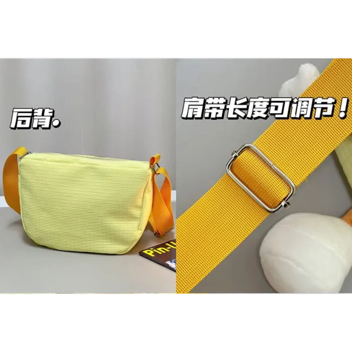 Cartoon Embroidered Crossbody Bag / Bag Charm / Coin Purse / Set