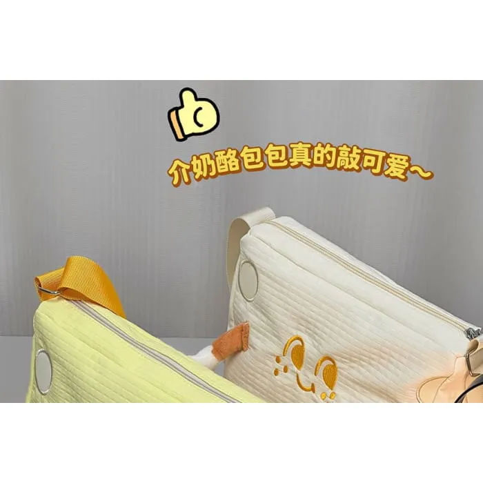 Cartoon Embroidered Crossbody Bag / Bag Charm / Coin Purse / Set