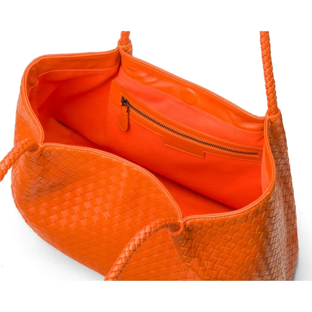 Cassidy Woven Slouchy Bag - Orange
