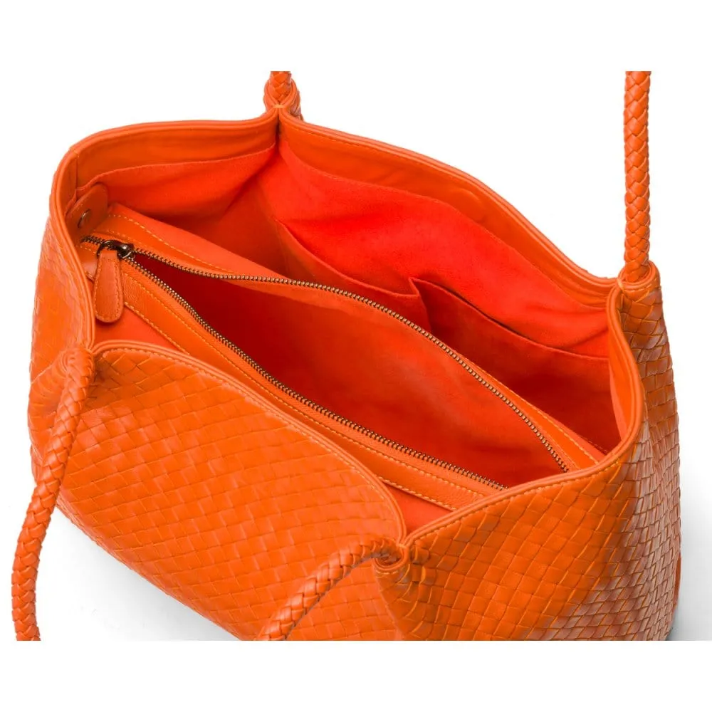 Cassidy Woven Slouchy Bag - Orange