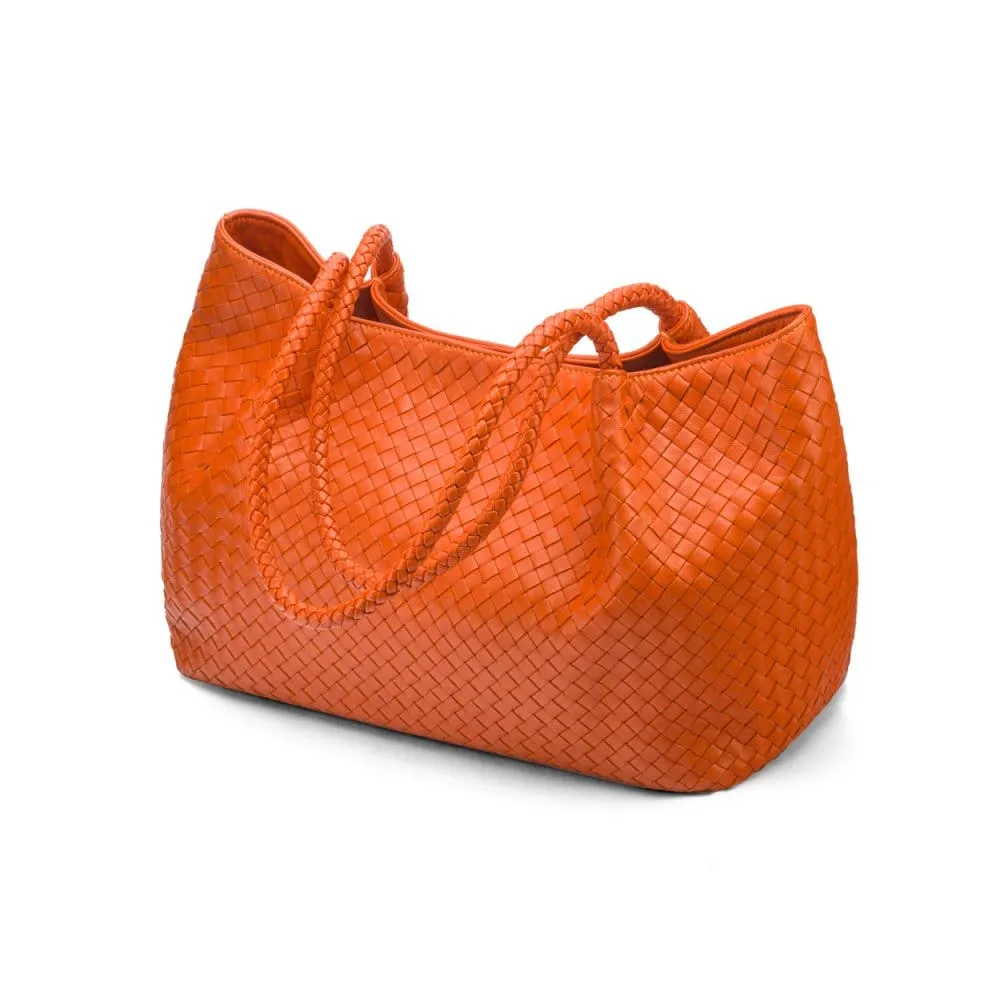 Cassidy Woven Slouchy Bag - Orange
