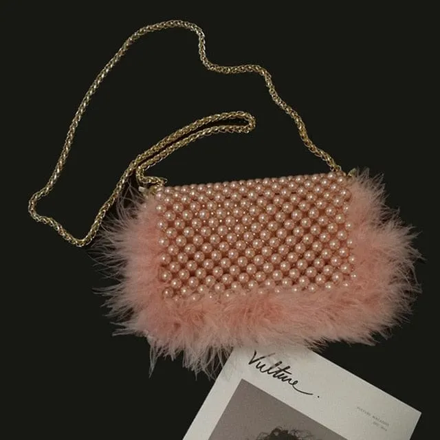 Celia Plush Beaded Clutch