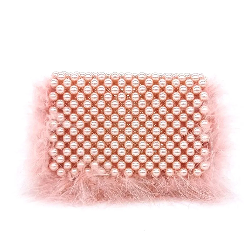 Celia Plush Beaded Clutch