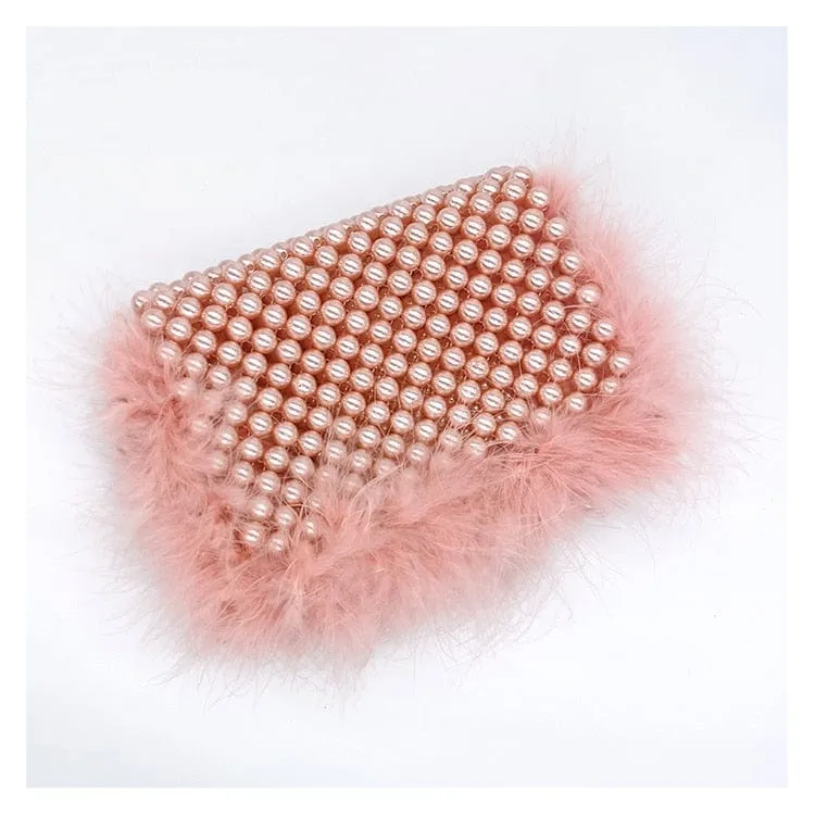 Celia Plush Beaded Clutch